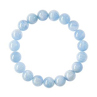 庆祥泰天然海蓝宝水晶手串女款原石正品五行补水手链男饰品送女友