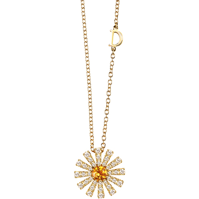 DAMIANI/玳美雅 小雏菊系列18K金水晶钻石项链意大利