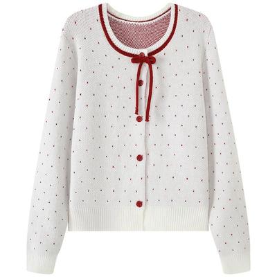 慕兔法式波点毛衣外套