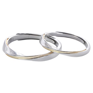 Name.s情侣款对戒S925纯银素圈戒指一对女朋友男款高级感小众设计