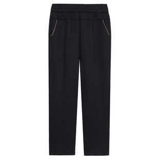 奶奶牛仔加绒裤冬季宽松直筒老太太裤子加绒加厚老年女裤妈妈裤子