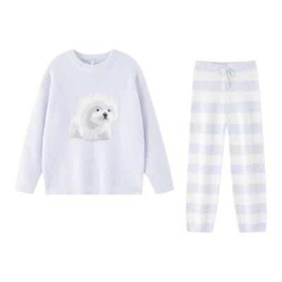 BE半边绒奶绒新品小狗睡衣女冬