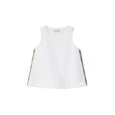 格纹饰边棉质上衣BURBERRY