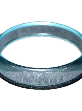 新正品天然俄罗斯天空蓝玻璃陨石素圈手镯女士浅蓝色宇宙灵气石头