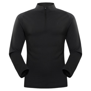 安德玛官方夏季新款防晒速干衣登山徒步轻薄透气男士立领长袖T恤