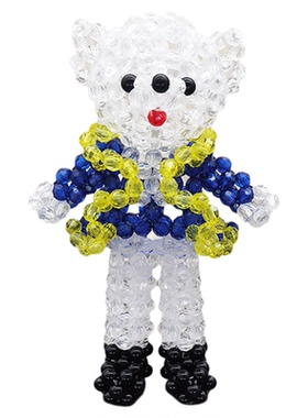 串珠蓝色情侣熊亚克力成品摆件