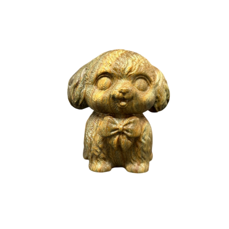 天然绿檀木雕泰迪文玩摆件工艺品