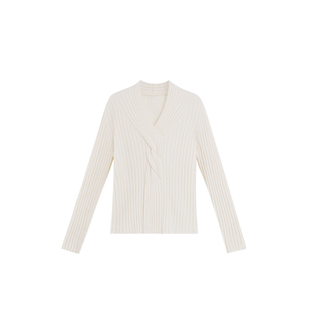 MANNALA丨“绵绵卷”定纺云柔美丽诺羊毛麻花气质套头毛衣 Q4296