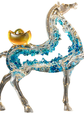 新中式马到成功客厅酒柜摆件