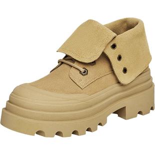 天美意户外工装靴厚底加绒马丁靴女鞋大黄靴冬新NGX31DD3