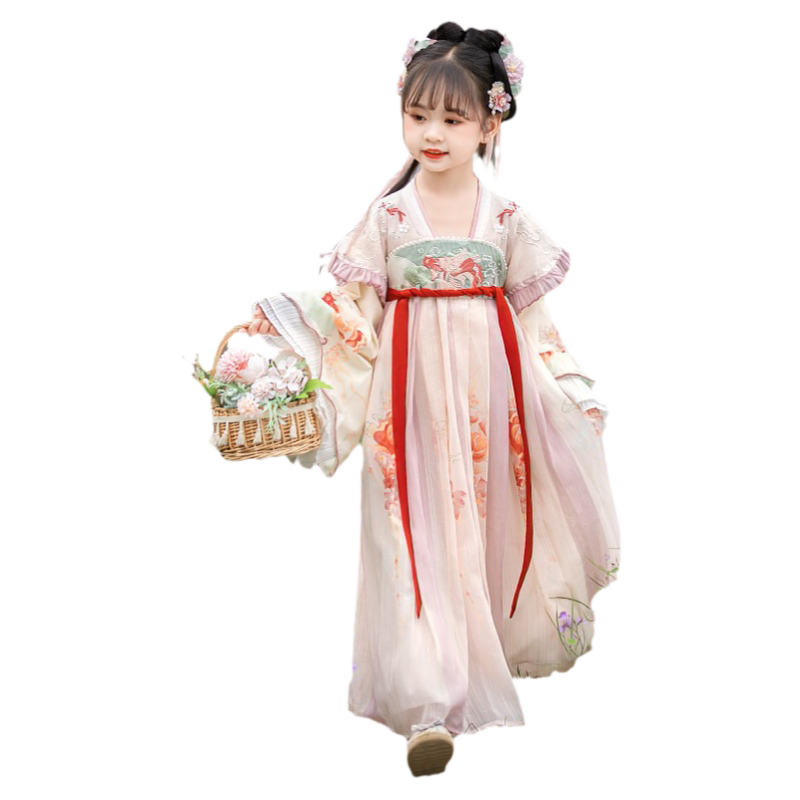 花语录薄款夏季女童高端汉服襦裙