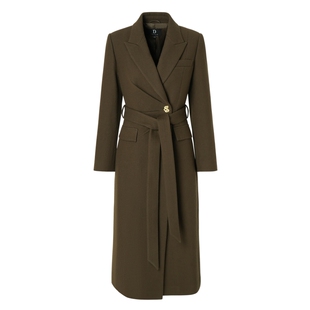 IDPAN女装冬季新款帅气戗驳领气质职场通勤长大衣毛呢外套女