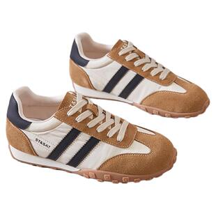 星期六德训鞋女鞋春季新款厚底真皮复古阿甘鞋女士显脚小运动鞋潮