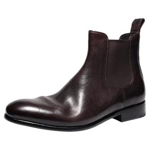 dreambox钧博男靴2025新款小圆头切尔西靴石洗马皮英伦风复古皮靴