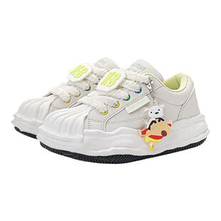 蜡笔小新联名鞋子女高级感贝壳头溶解板鞋春夏新款透气厚底休闲鞋