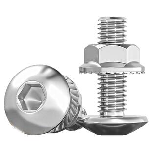 304不锈钢大伞头内六角螺丝大扁头螺钉蘑菇圆头螺栓法兰螺母套装