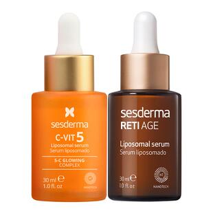 sesderma赛斯黛玛早c晚a5C抗氧焕亮精华30ml+3A视黄醇抗老精华组