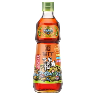 燕庄头道初榨芝麻香油500ml 一级无添加纯芝麻油火锅油碟麻辣拌