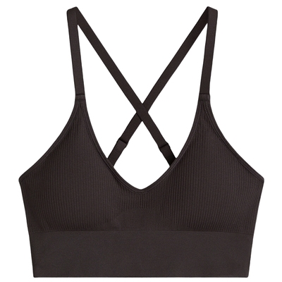 HM女士内衣文胸秋季中度支撑舒适无痕可调节肩带运动上衣1120585