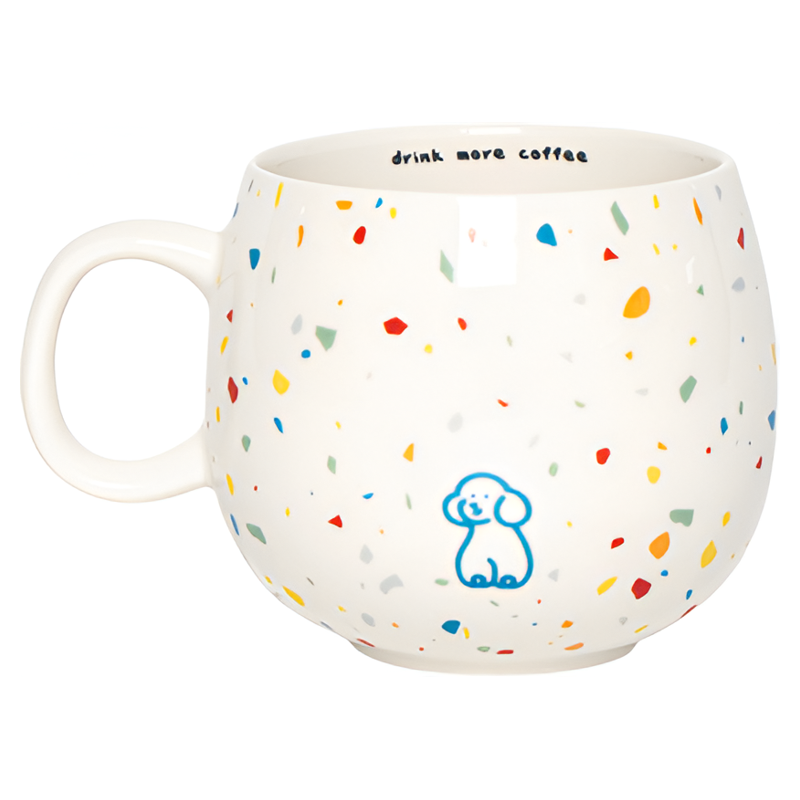 seeu彩蛋杯小狗马克杯白瓷咖啡杯子办公室水杯牛奶杯伴手礼320ml