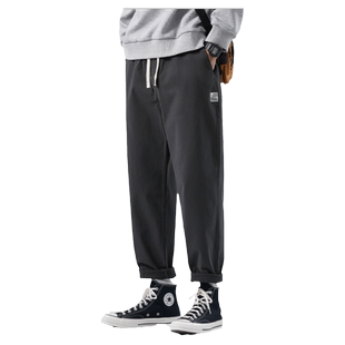 hansca2025春季新款直筒休闲裤男潮牌宽松锥形弹力哈伦工装长裤子