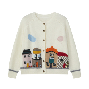 艾文文IRIS艺术城 2026秋冬“100绵羊毛290g”童趣针织衫