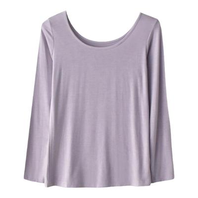 莫代尔女U领春夏打底衫长袖T恤