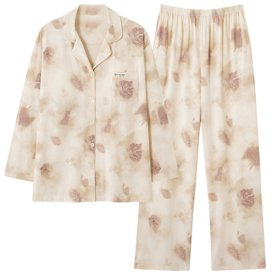 牧柔拉架棉恒温保暖女家居服套装