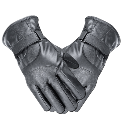 皮手套男士冬季骑行加绒加厚防风