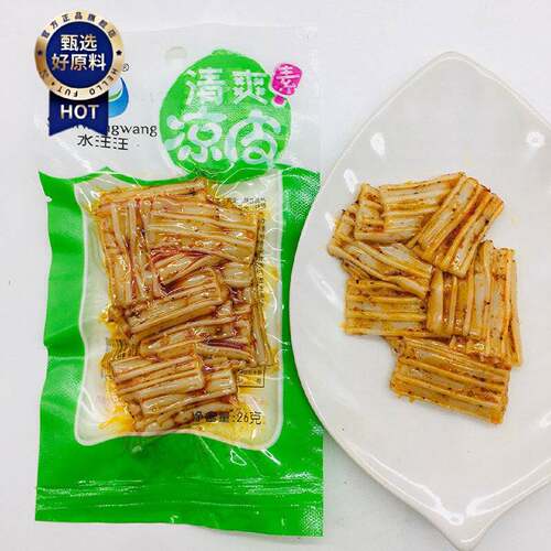 玉林福又来水汪汪Q清爽凉皮辣条素食面筋网红零食干烧牛筋口水鸡