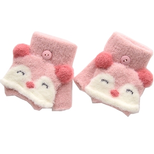 婴儿手套秋冬季薄款宝宝男童女童小孩幼儿半指1-2-3岁不分指冬天