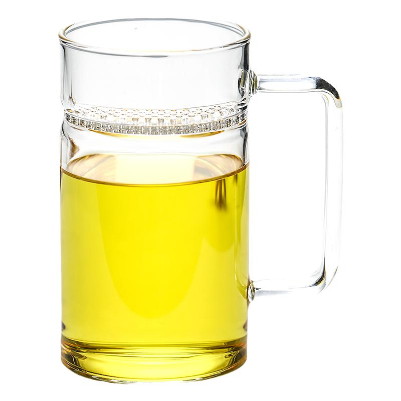 北大史月牙玻璃绿茶杯家用水杯