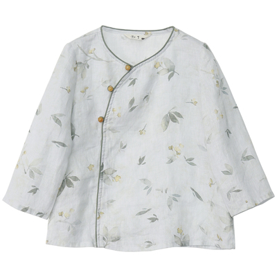 知了童装纯亚麻长袖衬衫亲子装