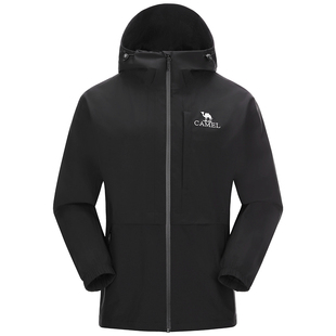 骆驼户外破风者单层冲锋衣男女防风防水硬壳外套轻量夹克登山服装