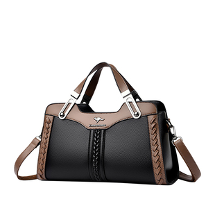 袋鼠真皮女包手提包大容量包包女士2025新款斜挎包大包单肩包百搭