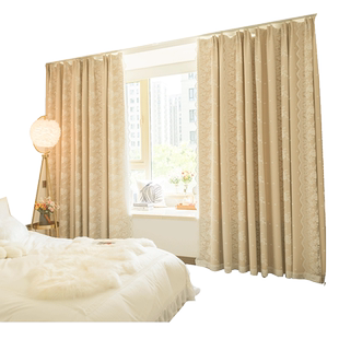 法式复古奶油风蕾丝窗帘双层带纱女孩房间遮光少女卧室客厅飘窗