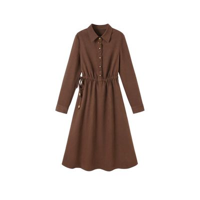 亦白显瘦高级感磨毛连衣裙女