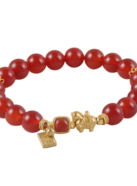 URREGINA新款红玛瑙银手串