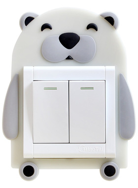 防脏墙贴客厅创意卡通家用灯插座面板装饰简约现代3d立体遮挡自粘