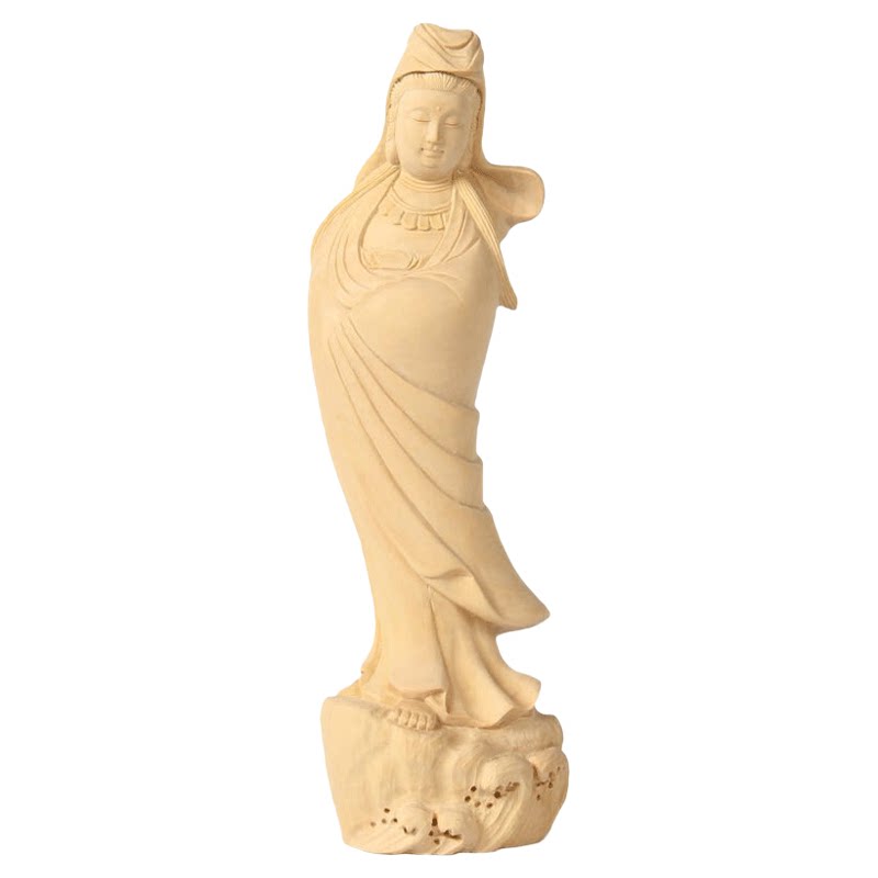 东阳观世音菩萨佛像小叶黄杨木雕