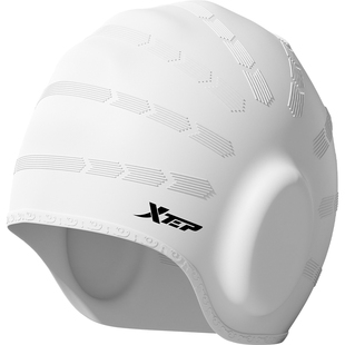 特步泳帽女不勒头长发护耳防水硅胶帽加大头围成人男士专业游泳帽