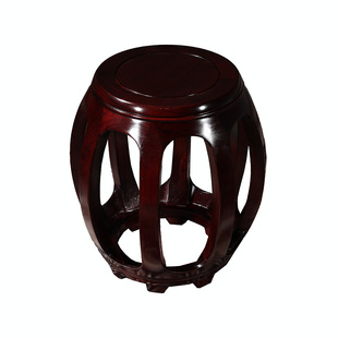 酸枝木鼓凳 阔叶黄檀圆凳 小矮凳红木家具坐墩绣墩红酸枝茶几坐凳