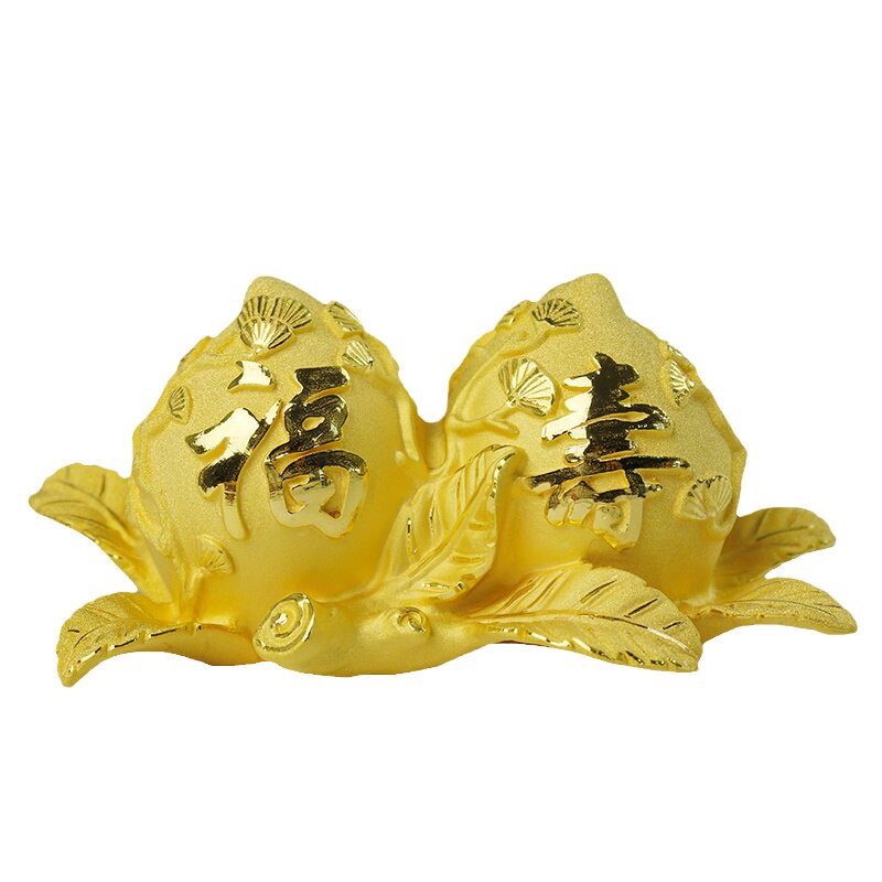 黄金寿桃摆件送爷爷奶奶贺寿祝寿礼老人生日礼物60708090大寿礼品