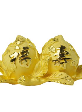 黄金寿桃摆件送爷爷奶奶贺寿祝寿礼老人生日礼物60708090大寿礼品