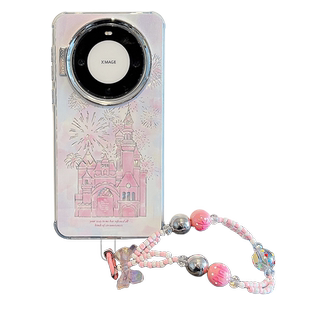 拓岚 适用华为mate60pro+手机壳mate80网红新款Pura70pro迪士尼公主城堡新年烟花mate40/70高级感p60挂绳防摔