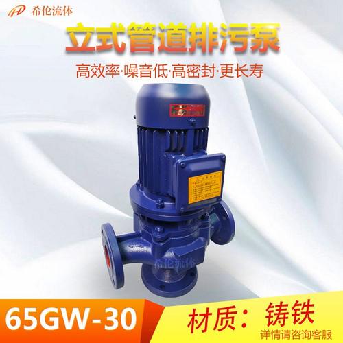 GW无堵塞管道排污泵 上海希伦排污泵 希伦管道排污泵 温州污水泵