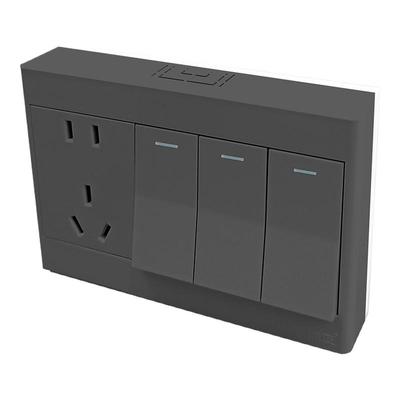 16A大功率明装插座一开三孔