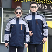 Хлоточное пальто 5 -го поколения темно -синее плечо с серого