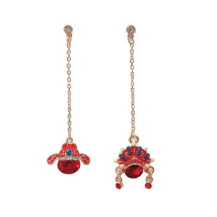 中国风耳饰个性民族风娘子相公耳环创意气质新娘耳坠京剧脸谱耳钉