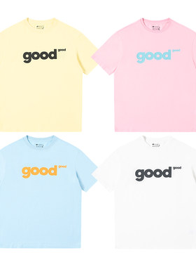 good印花纯棉短袖马卡龙配色T恤